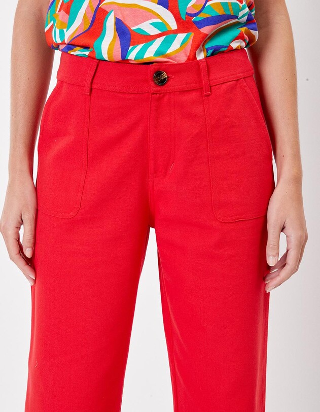 Pantalon droit coton bio &eacute;pais imprim&eacute; La Fianc&eacute;e