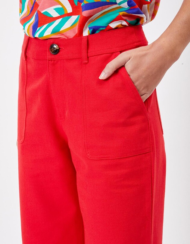 Pantalon droit coton bio &eacute;pais imprim&eacute; La Fianc&eacute;e