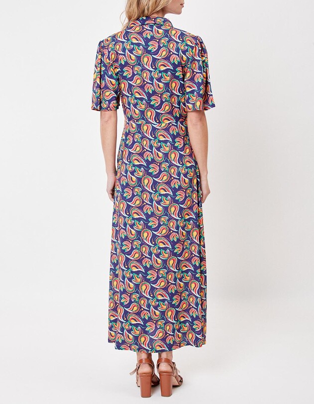 Robe chemise longue fluide imprim&eacute; La Fianc&eacute;e