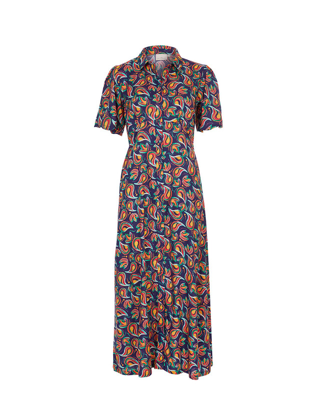 Robe chemise longue fluide imprim&eacute; La Fianc&eacute;e
