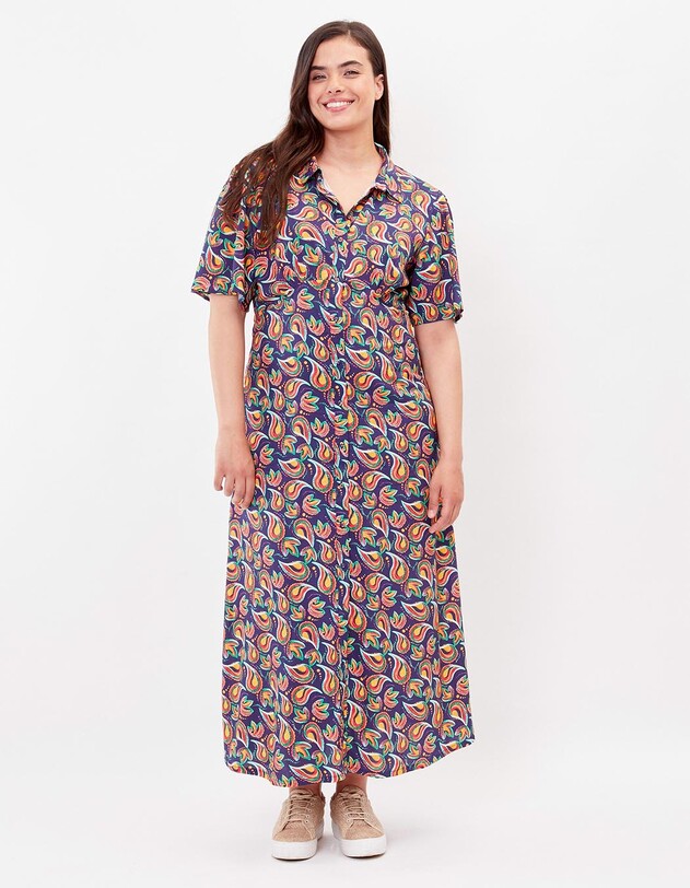 Robe chemise longue fluide imprim&eacute; La Fianc&eacute;e