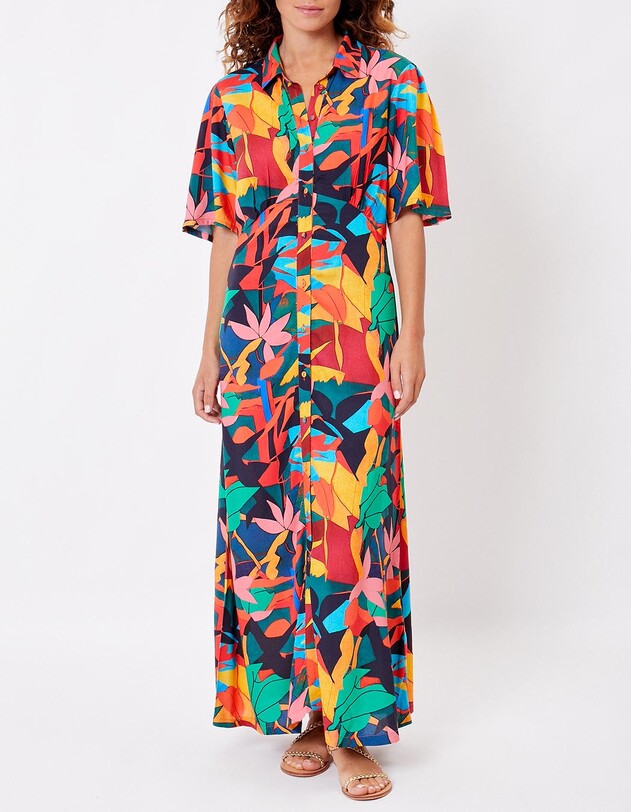 Robe chemise longue fluide imprimé La Fiancée