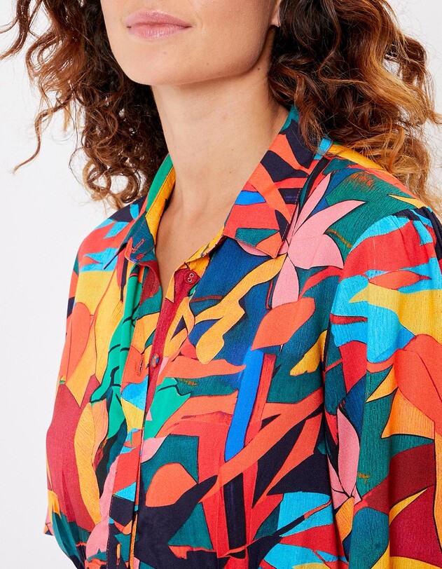 Robe chemise longue fluide imprimé La Fiancée