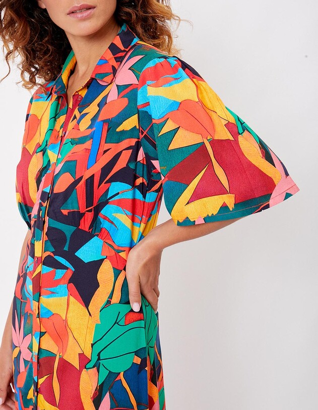Robe chemise longue fluide imprimé La Fiancée