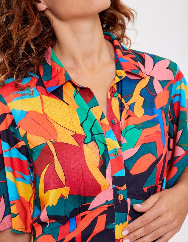 Robe chemise longue fluide imprimé La Fiancée