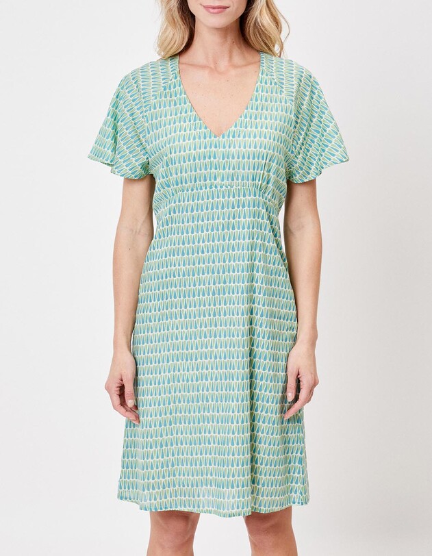 Robe ajust&eacute;e voile de coton bio imprim&eacute; La Fianc&eacute;e