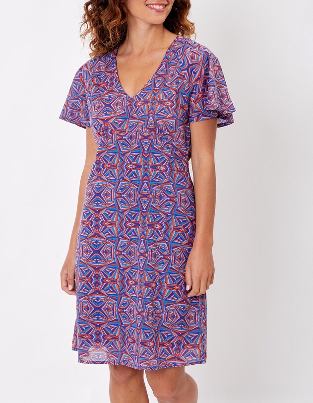 Robe ajust&eacute;e voile de coton bio imprim&eacute; La Fianc&eacute;e