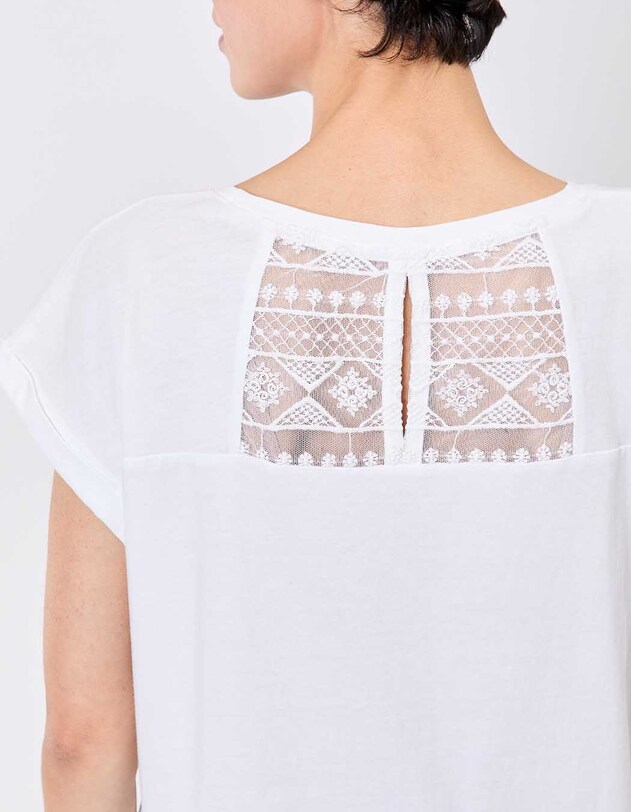 Tee shirt coton bio dentelle imprim&eacute; La Fianc&eacute;e