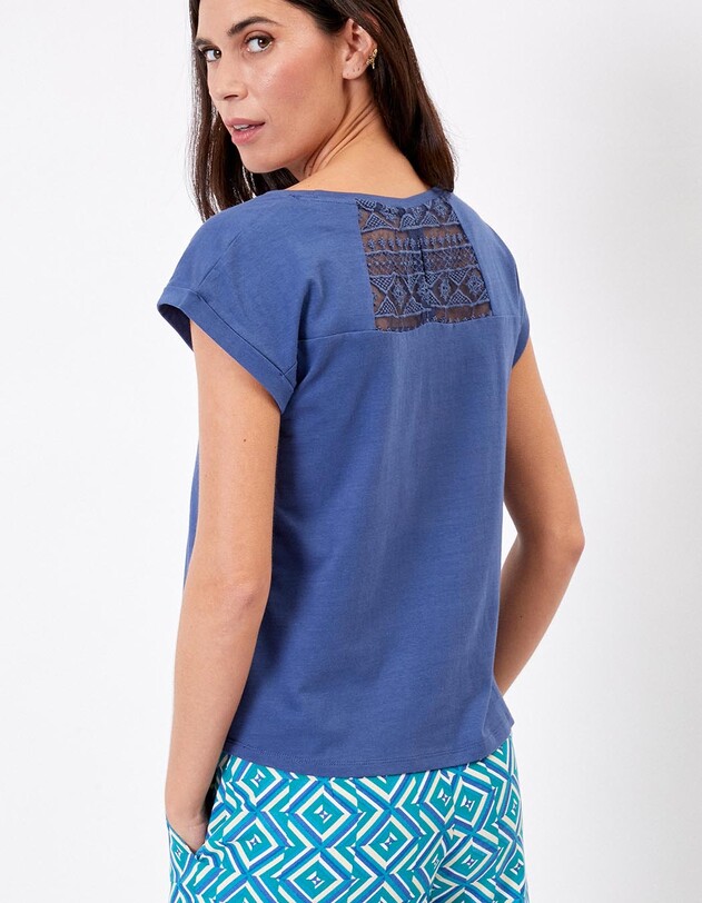 Tee shirt coton bio dentelle imprim&eacute; La Fianc&eacute;e