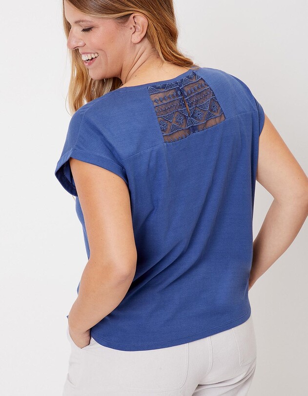 Tee shirt coton bio dentelle imprim&eacute; La Fianc&eacute;e