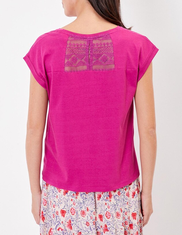 Tee shirt coton bio dentelle imprim&eacute; La Fianc&eacute;e