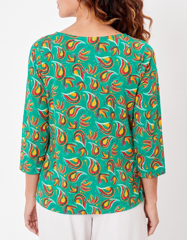 Tee-shirt coton flamm&eacute; bio manches 3/4 imprim&eacute; La Fianc&eacute;e