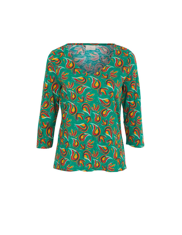 Tee-shirt coton flamm&eacute; bio manches 3/4 imprim&eacute; La Fianc&eacute;e