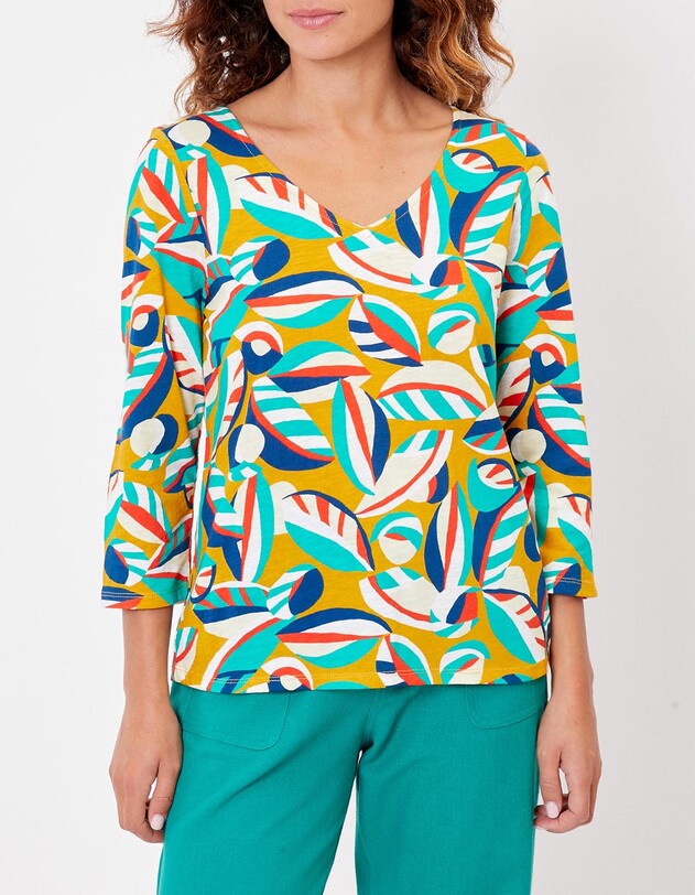 Tee-shirt coton flamm&eacute; bio manches 3/4 imprim&eacute; La Fianc&eacute;e