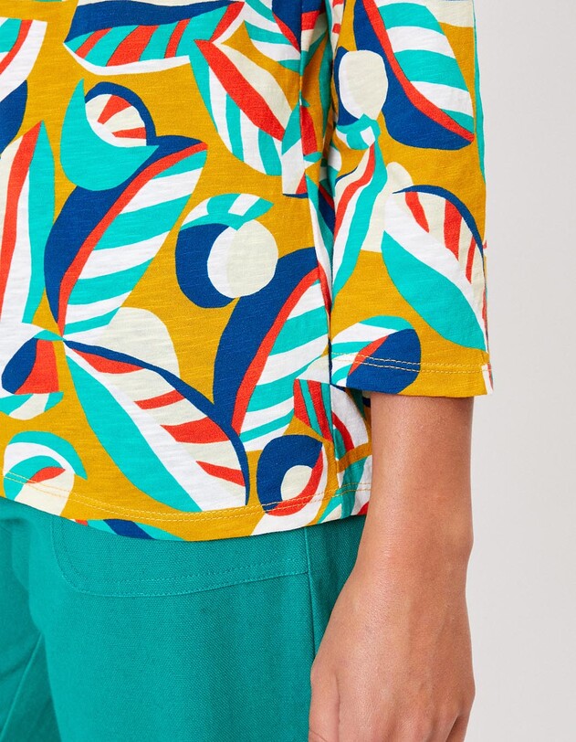 Tee-shirt coton flamm&eacute; bio manches 3/4 imprim&eacute; La Fianc&eacute;e