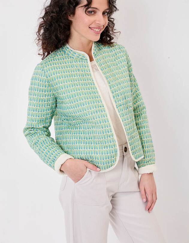 Veste matelass&eacute;e doubl&eacute;e coton bio imprim&eacute; La Fianc&eacute;e