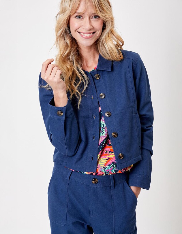 Veste courte en coton bio imprim&eacute; La Fianc&eacute;e