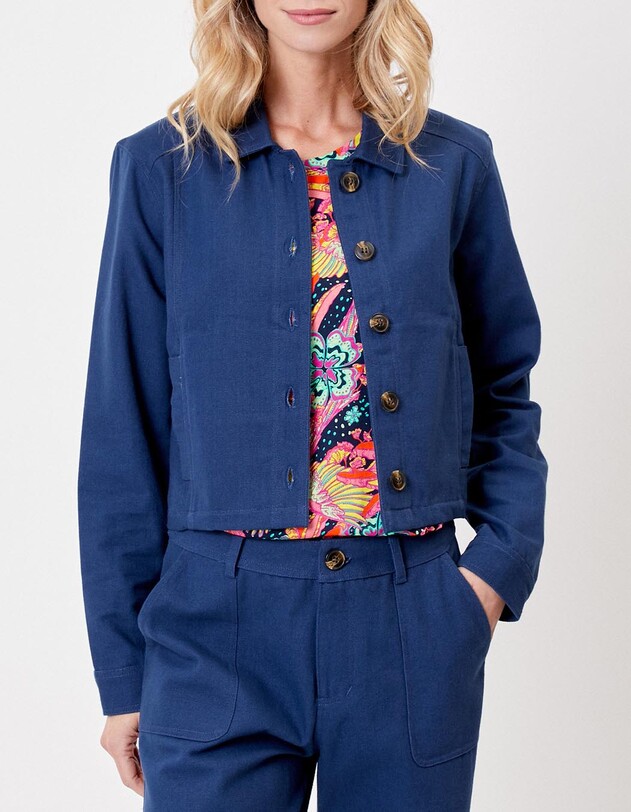 Veste courte en coton bio imprim&eacute; La Fianc&eacute;e