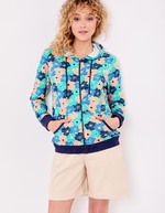Gilet sweat coton bio zipp&eacute; imprim&eacute; imprim&eacute; La Fianc&eacute;e
