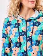 Gilet sweat coton bio zipp&eacute; imprim&eacute; imprim&eacute; La Fianc&eacute;e