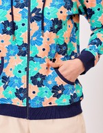 Gilet sweat coton bio zipp&eacute; imprim&eacute; imprim&eacute; La Fianc&eacute;e