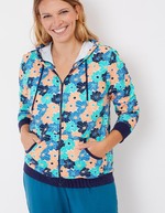 Gilet sweat coton bio zipp&eacute; imprim&eacute; imprim&eacute; La Fianc&eacute;e