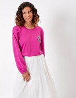 Sweat brodé coton biologique imprimé La Fiancée