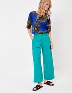 Pantalon évasé coton 7/8ème imprimé La Fiancée