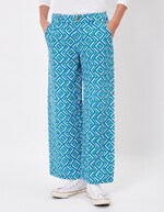Pantalon évasé coton 7/8ème imprimé La Fiancée