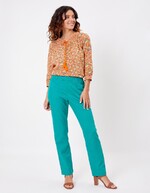 Pantalon cigarette coton imprimé La Fiancée