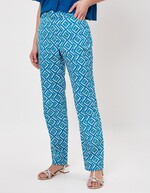 Pantalon cigarette coton imprimé La Fiancée