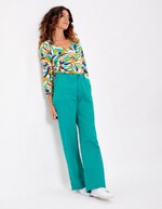 Pantalon droit coton bio épais imprimé La Fiancée