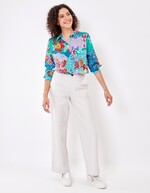 Pantalon droit coton bio épais imprimé La Fiancée
