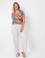 Pantalon droit coton bio épais imprimé La Fiancée