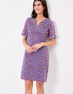 Robe col tunisien voile de coton bio imprimé La Fiancée