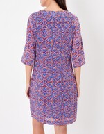 Robe col tunisien voile de coton bio imprimé La Fiancée