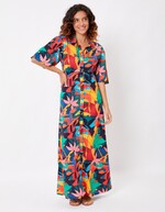 Robe chemise longue fluide imprimé La Fiancée