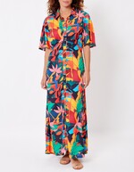 Robe chemise longue fluide imprimé La Fiancée