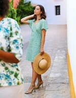 Robe ajustée voile de coton bio imprimé La Fiancée
