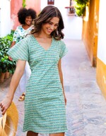 Robe ajustée voile de coton bio imprimé La Fiancée
