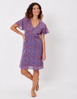 Robe ajustée voile de coton bio imprimé La Fiancée