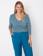 Tee-shirt coton flammé bio manches 3/4 imprimé La Fiancée