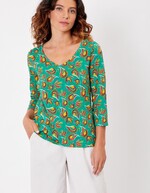 Tee-shirt coton flammé bio manches 3/4 imprimé La Fiancée