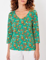 Tee-shirt coton flammé bio manches 3/4 imprimé La Fiancée