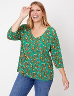 Tee-shirt coton flammé bio manches 3/4 imprimé La Fiancée