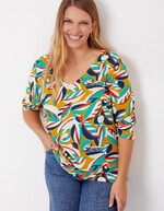 Tee-shirt coton flammé bio manches 3/4 imprimé La Fiancée