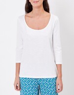 T-shirt uni coton flammé bio manches 3/4 imprimé La Fiancée