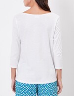 T-shirt uni coton flammé bio manches 3/4 imprimé La Fiancée