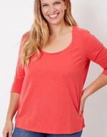 T-shirt uni coton flammé bio manches 3/4 imprimé La Fiancée