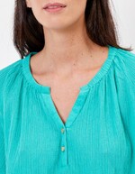 Top col tunisien coton bio imprimé La Fiancée